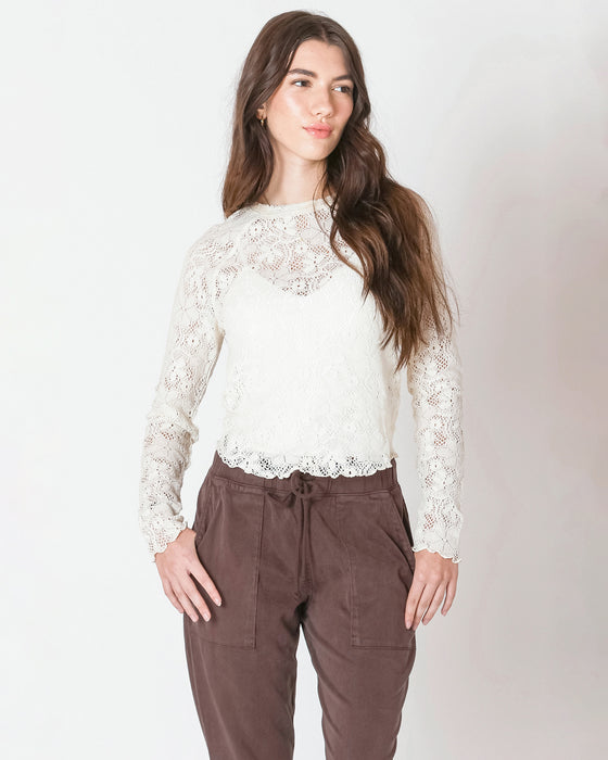 Exposed Seam Lace Top