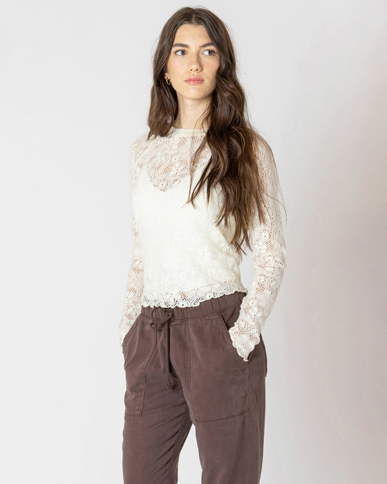 Exposed Seam Lace Top