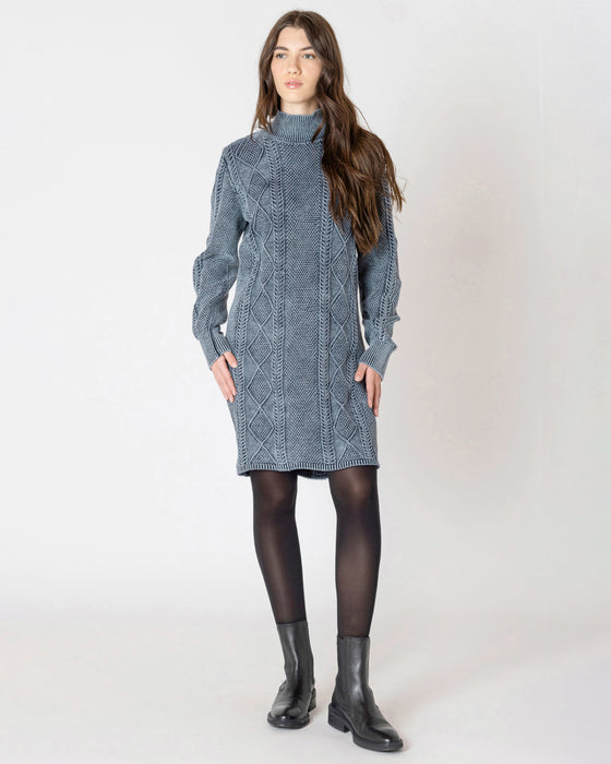 Cable Mock Neck Sweater Dress