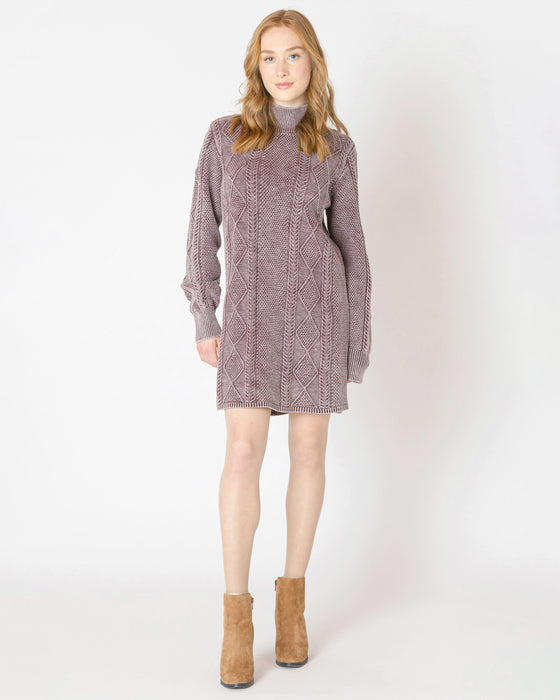 Cable Mock Neck Sweater Dress