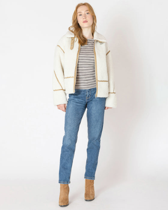 Contrast Detail Fleece Jacket