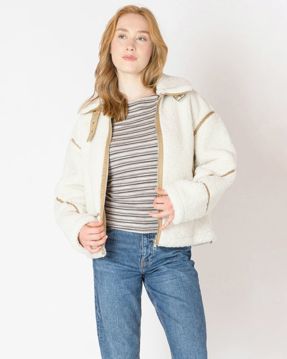 Contrast Detail Fleece Jacket