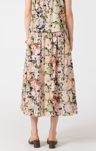 Smocked Waist Midi Skirt
