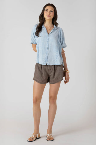 Panelled Button Front Blouse