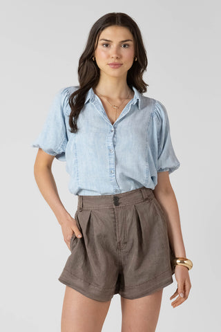 Panelled Button Front Blouse