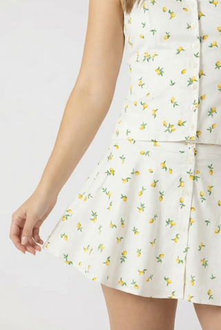 Button Front Mini Skirt