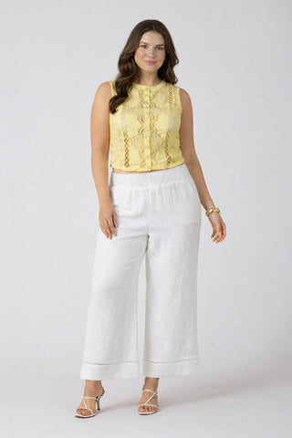 Lace Trim Wide Leg Pant